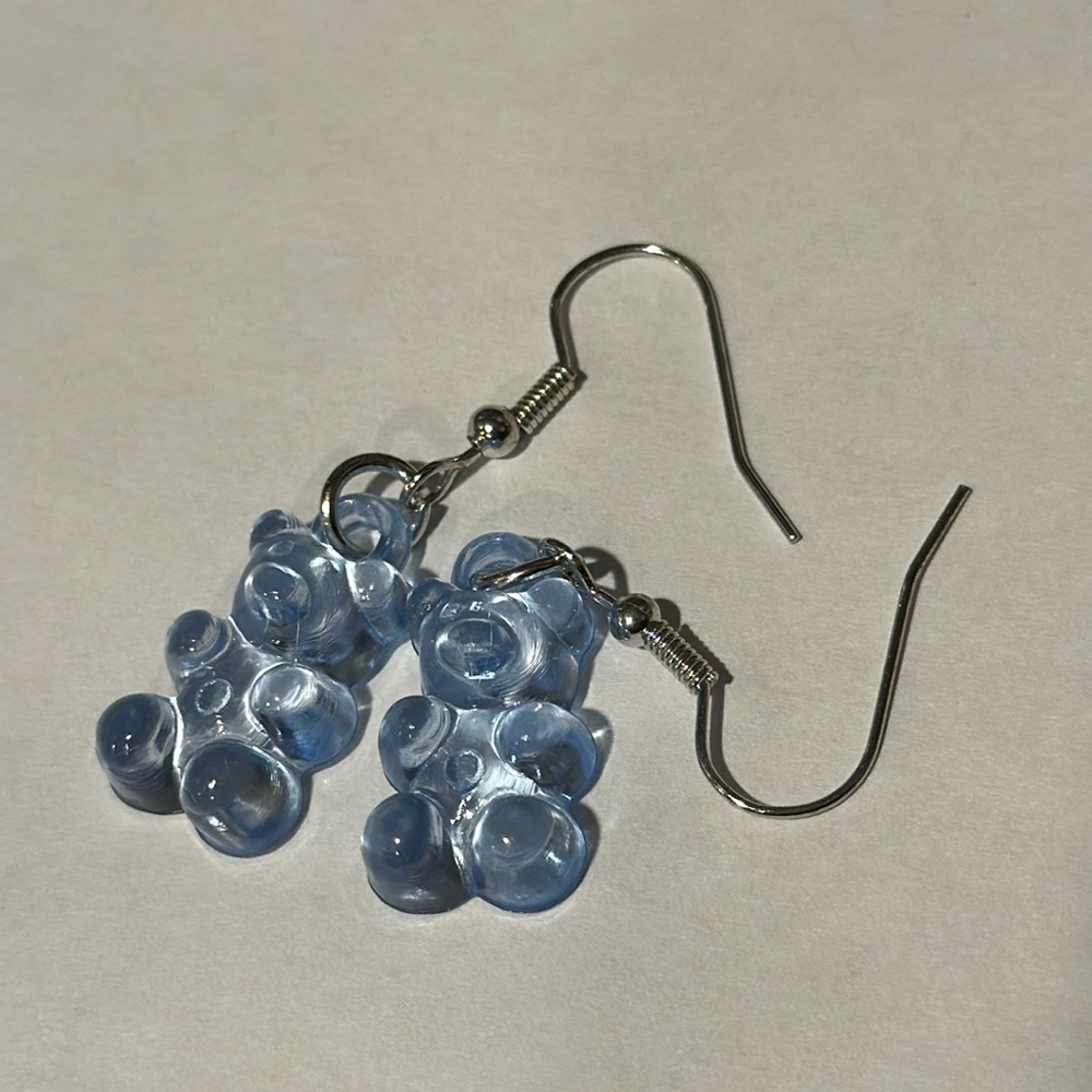 Gummy bear blue earrings